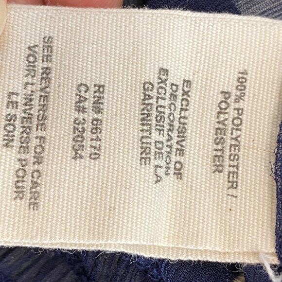 Free People Navy White Polka Dot Sheer Boho Blouse sz M - Picture 5 of 9